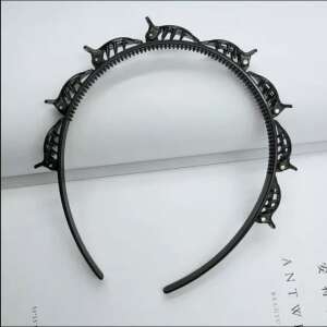 Black hair headband with clips, hair styling headband, hair accessories - Hair Clip, Headband