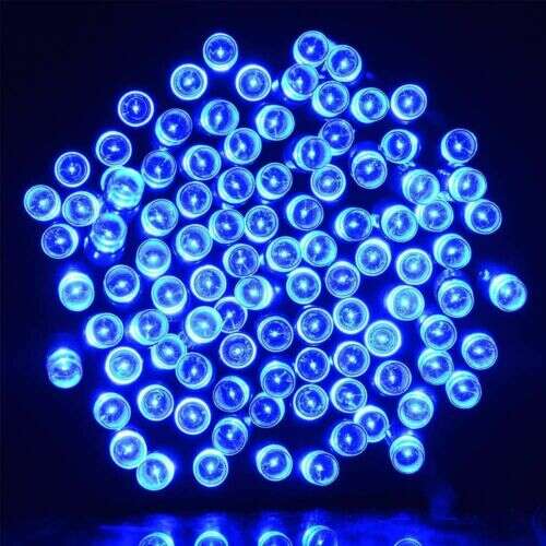 50 LED-es napelemes kerti fényfüzér, kék 49286192
