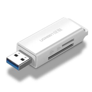 UGREEN CM104 SD / microSD USB 3.0 memóriakártya-olvasó fehér (40753)