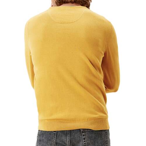 S.Oliver férfi sárga kötött pulóver hátulnézet