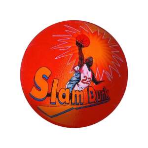 Minge de baschet Slam Dunk portocalie cu un jucător care face un dunk - Baschet