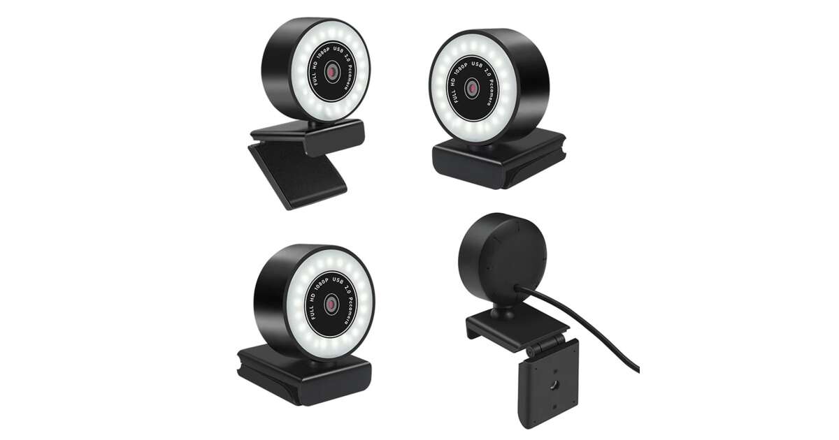 Platinet webcam, pcwc2kaf, 2k resolution, autofocus, built-in microphone with noise filter, led video light for vlog, streamer PCWC2KAF 39811977