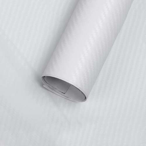 Karbon Fólia Kicsi - - Fehér, fehér karbon fólia, 125.5 cm x 10 cm - Jármű fólia