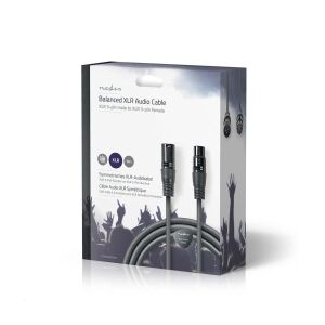 Nedis COTG15010GY100 egyensúlyozott XLR audiokábel XLR 3 csatlakozó -> XLR 3 aljzat  10 m szürke