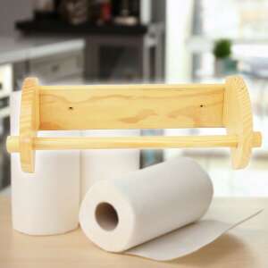 Konyhai papírtörlő tartó fából / falra szerelhető