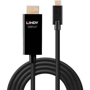Cablu convertor video Lindy 43292 2 M USB Tip C la HDMI Tip A (Standard) Negru (43292) 112177707 - Convertoare HDMI