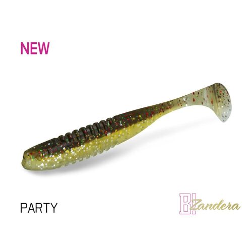 Delphin Zandera UVs Party színű gumicsali, 12cm-es horgászcsali - Gumicsali és twister