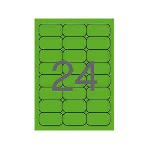 Apli etikett, 64x33,9 mm, színes, kerekített sarkú, , neon zöld, 480 etikett/csomag 02873