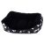 Medium-sized, padded dog bed with bone and paw print design, 54cm x 45cm x 15cm, black 138520646