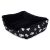 Medium-sized, padded dog bed with bone and paw print design, 54cm x 45cm x 15cm, black 138520646