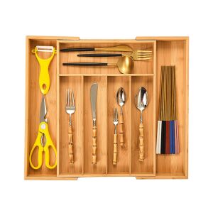 VG 27056 bambusz evőeszköztartó fiókba, barna