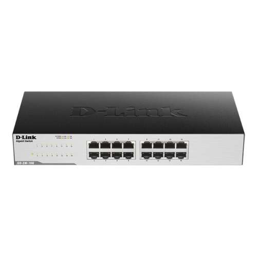 D-Link GO-SW-16G/E Gigabit Ethernet Switch, 16 Portov, Kovové Puzdro, Stolný a Rackový