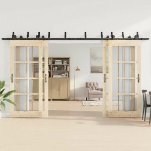 vidaXL tolóajtó szerelvény készlet nappaliba szerelve - Tolóajtó szerelvény