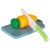 Toy carrot being cut on a cutting board, part of the Ikonka play food set
