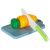 Toy carrot being cut on a cutting board, part of the Ikonka play food set