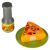 Toy pizza slice and tomato paste bottle from the Ikonka play food set