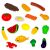 Selection of toy food items from the Ikonka play food set