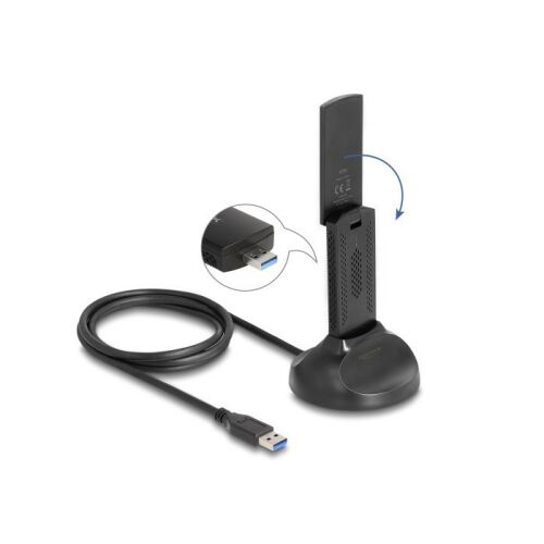 Adaptor USB Delock Wi-Fi 6E AX5400 cu bază magnetică