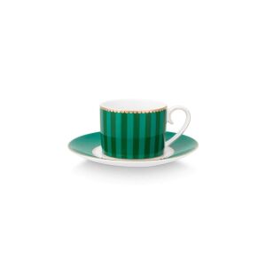 Hrnček na espresso s podšálkou, Pip Studio, 125 ml, zelená, kolekcia Love Birds 112258734