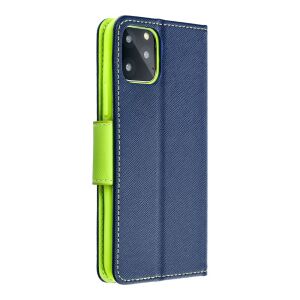 Husă portofel FANCY pentru Samsung Galaxy S24 FE, bleumarin și verde lime, închisă - OEM Huse telefon
