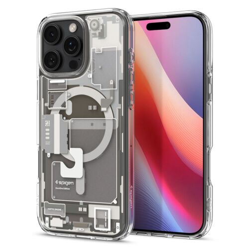 Spigen Ultra Hybrid Zero One MagSafe iPhone 16 Pro Max tok, átlátszó telefontok belső alkatrész dizájnnal - Telefontok