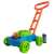 Bubble lawnmower toy, blue and green bubble blower, lawnmower shaped bubble maker