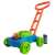 Bubble lawnmower toy, blue and green bubble blower, lawnmower shaped bubble maker