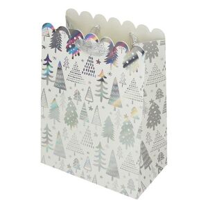 Dísztasak CREATIVE Deluxe Plus M 18x23x10 cm karácsonyi csillagos matt ezüst szalagfüles 112525916 - Művészet & Hobbi