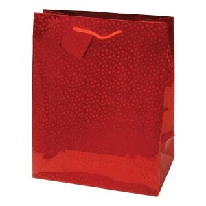 Dísztasak CREATIVE Special Hologram L 26x32x12 cm egyszínű piros sodort füles 112525935 - Művészet & Hobbi