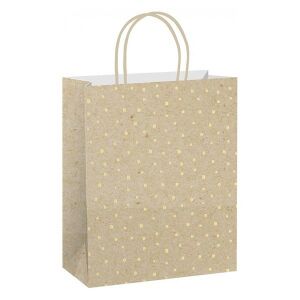 Dísztasak CREATIVE ECO Special Plus M 18x23x10 cm kraft fóliás apró mintás sodort füles 112526014 - Művészet & Hobbi