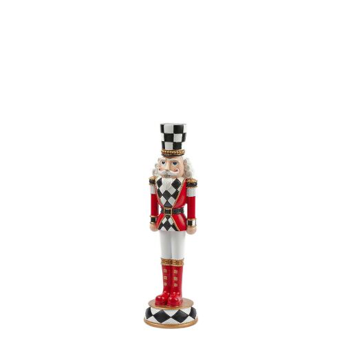 Piros-fehér kockás Diótörő figura 33cm - Otthon és kert