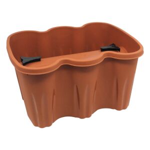 Balkonláda rozsdabarna színben erkélykorlátra - Balkonláda