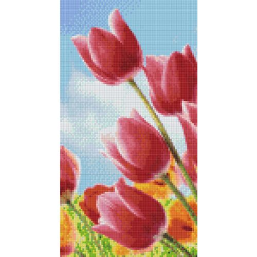 Pixel kirakó szett tulipánmező mintával - Pixel kirakó