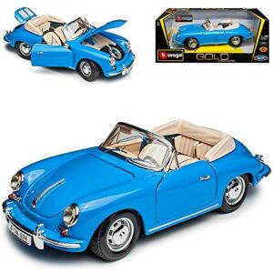 Bburago 1:18 Porsche 356b Cabriolet fém autómodell, kék - Bburago