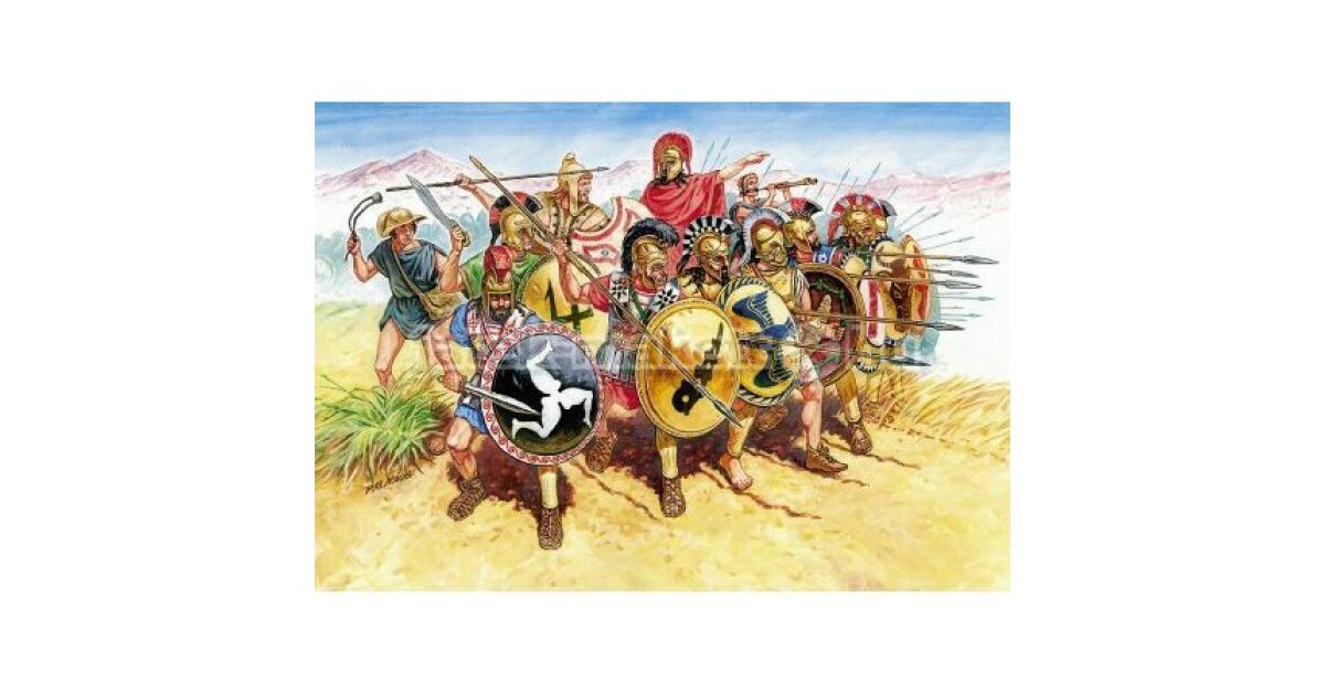 1/72 Ancient - Greek Infantry Phalanx formation - Zvezda / well painted