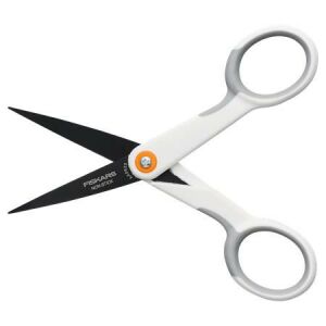Olló, általános, tapadásmentes, 13 cm, FISKARS "MicroTip Titanium", fehér 122871625 - Fiskars