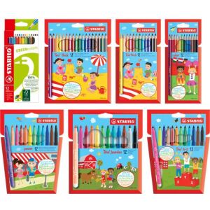 STABILO Színező Készlet Csomag Color, Trio Thick, GreenColors színes ceruzákkal, Power, Trio A-Z és Trio Jumbo filctollakkal - Toll & Ceruza