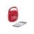 JBL Clip 4 portable Bluetooth speaker, red, connected to a smartphone