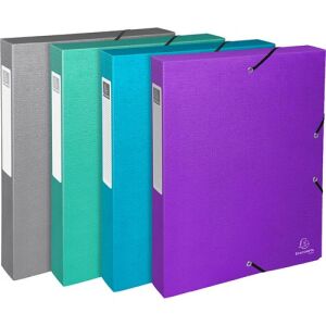 Füzetbox Exacompta karton Teksto A/4 40 mm gerinccel vegyes színek 122953869 - Füzetbox