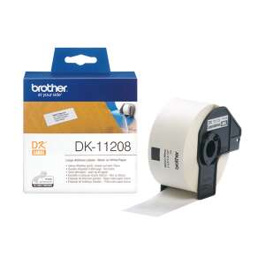Brother DK-11208 Large Address Labels, Black on White Paper, 400 Labels per Roll - Office Supply