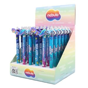 Nebulo Sport Radírozható Zselés Tollak Kijelző Dobozban, 0.5mm Kék Tinta - Nebulo