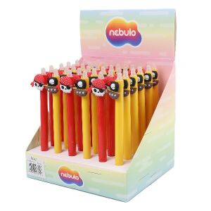 Nebulo Kalóz Radírozható Zselés Tollak Display, 0.5mm, Piros és Sárga - Nebulo