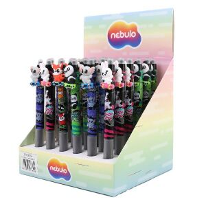 Nebulo radírozható zselés tollak gördeszkás állatfigurákkal, display dobozban - Nebulo