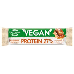 Cerbona Vegan Magas fehérjetartalmú sós-karamelllás ízű szelet kakaós bevonattal, édesítőszerekkel, gluténmentes - 40 g 119562204 - Cerbona