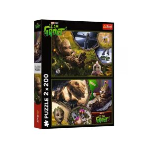 Trefl Marvel Eu sunt Groot 2x200 piese puzzle box - Trefl Puzzle