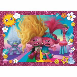 Trolls Glitzer Puzzle 100 Teile mit Poppy und Branch - Puzzle & Rätsel
