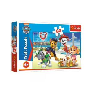 Cutie puzzle Trefl Patrula cățelușilor 60 de piese cu Chase, Marshall, Skye și Rocky - Puzzle 3D & Puzzle cu burete