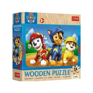 Trefl Mancs Őrjárat 24 darabos fa puzzle doboz Chase-zel, Marshall-lal és Rubble-lal - Puzzle & Kirakó