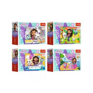 Mini puzzle Trefl Gabby's Dollhouse, 54 de piese, patru modele diferite - Puzzle