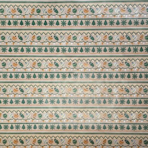 Крафт хартия за опаковане на подаръци, топка и зигзаг линии, 200x70 см 112594461